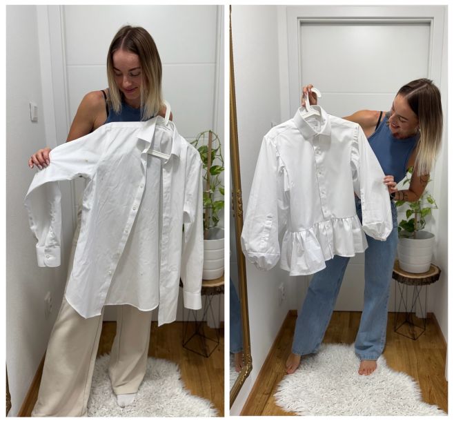 I tahle košile si zasloužila druhou šanci 🧵 #beforeafter #fromoldtonew #madebyme #handmadefashion #creativeupcycling...